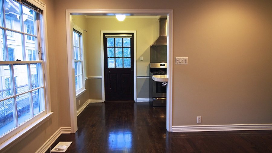 The breakfast nook and the back door
